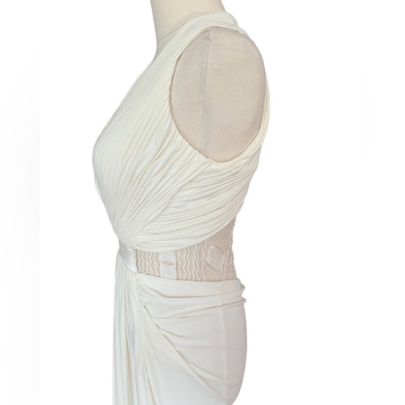 Sheike Dress Cream Maxi Lace Inserts Sleeveless Goddess Special Occasion Size 8 - Picture 3 of 6